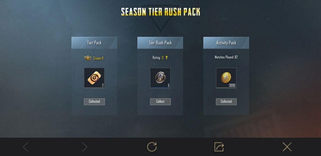 Season tier rush pack Pubg Mobile